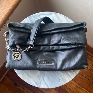 DKNY black leather bag vintage